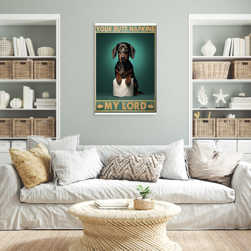 Dachshund vos fesses serviettes My Lord, H 36 po x l 24 po x P 1,25 po