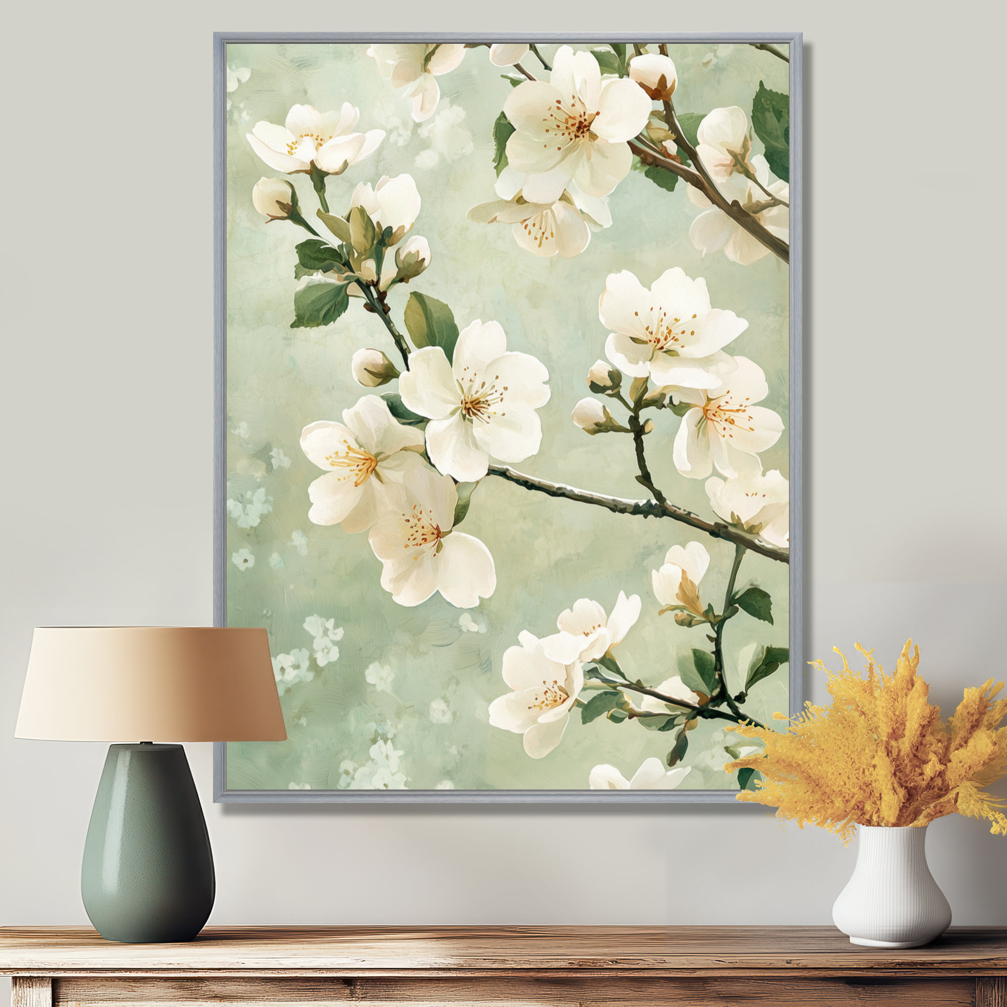 Winston Porter White Spring Cherry Blossoms - Cherry Blossom Wall Art ...