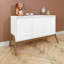 Buffet en bois massif de style Mid-Century 49 po avec 4 tablettes Gales-1299260601