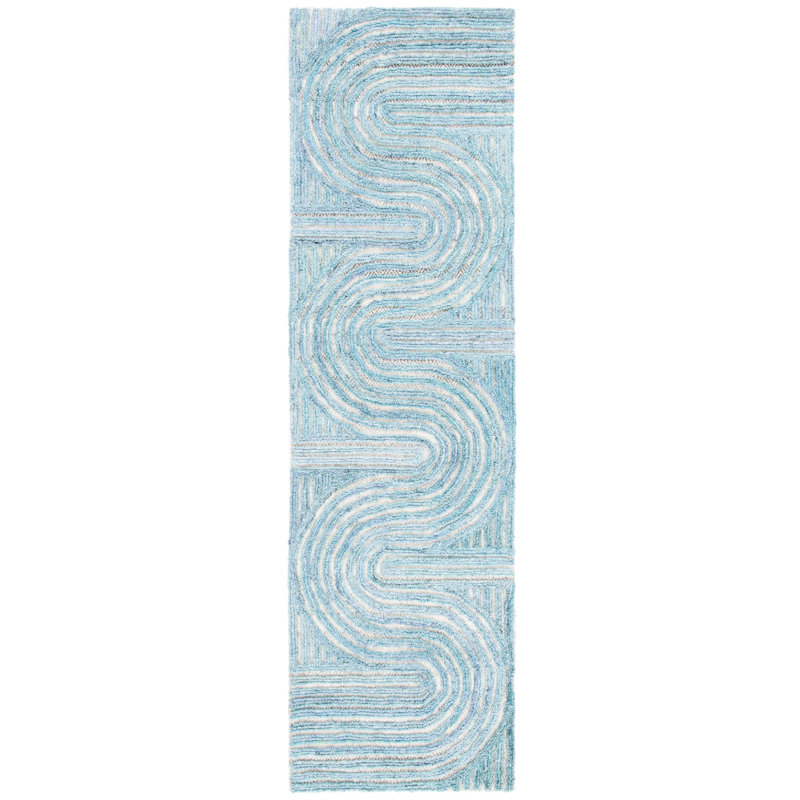 Stalvey Hand Tufted Performance Abstract Rug, Runner 2'3" x 8'