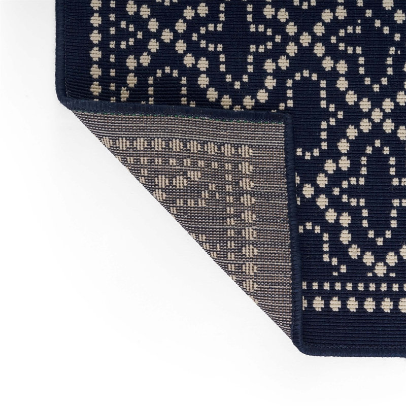 Navy Rectangle Polypropylene 5'3" X 7' Rug