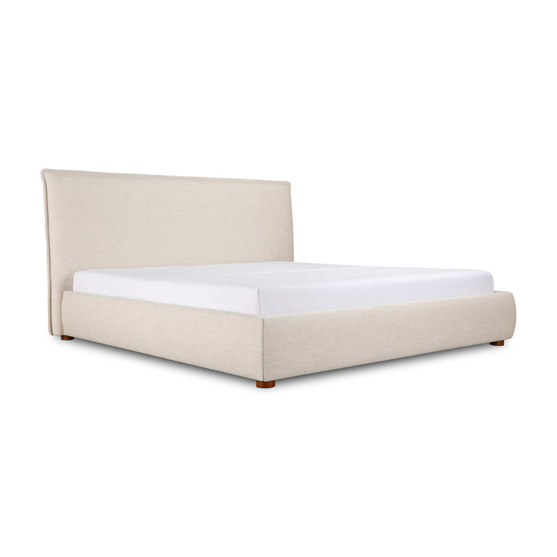 Lit plateforme tapissier Timothy, Grand, Tissage natté blé, 45.5