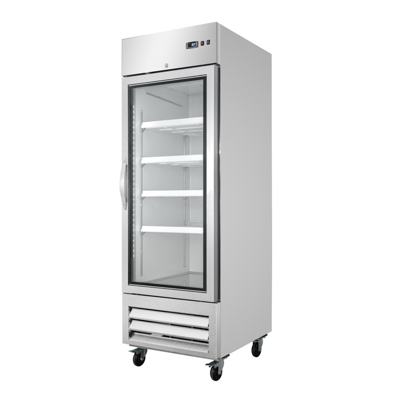 27-Inch Stainless Steel Convertible Refrigerator Freezer with Glass Door