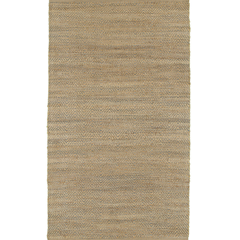 Tapis gris en jute tissé à la main Vincennes, Rectangle 7 pi 9 po x 9 pi 9 po