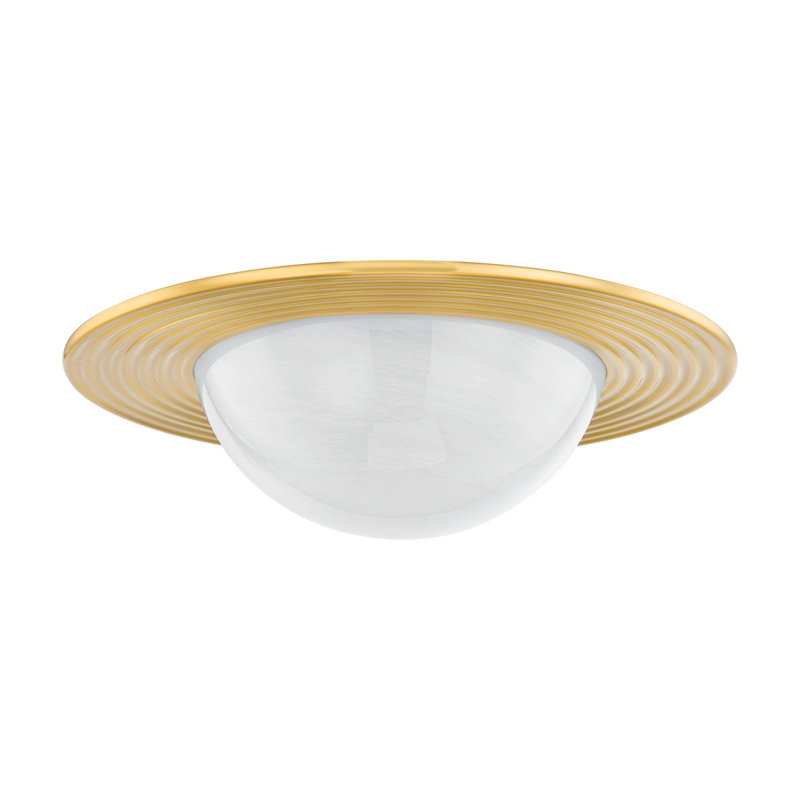 Plafonnier encastré 1 lumière Geraldton, Laiton antique, H 6 po x l 21 po x P 21 po