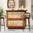 47.24‘’ Farmhouse Caramel Brown Rattan Kitchen Cabinet