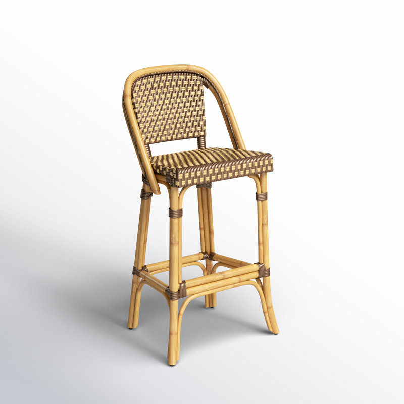 Euporie Woven Bar Stool, Brown/Yellow