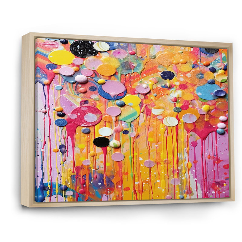 Printemps célébration abstraite, reproduction d'art sur toile, H 20 po x l 12 po x P 1 po, Cadre naturel flottant