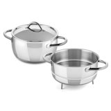 1950 Vegetable Steamer with Lid 8.66" - 12 Pieces - Stainless Steel
