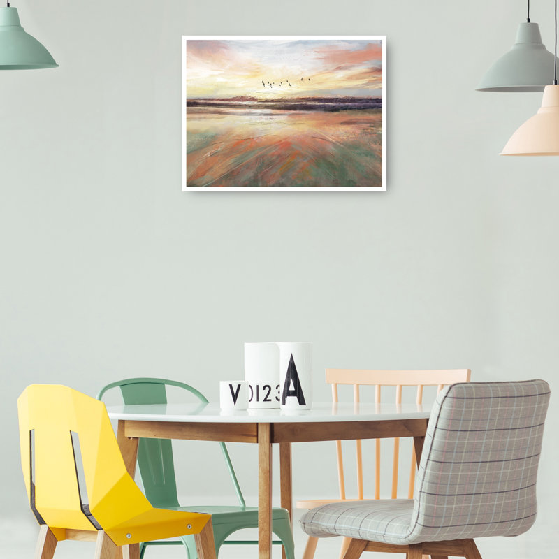 «Morning» par Studio Arts, reproduction d'art sur toile, H 31 po x l 41 po x P 1,5 po, Encadré blanc saturé