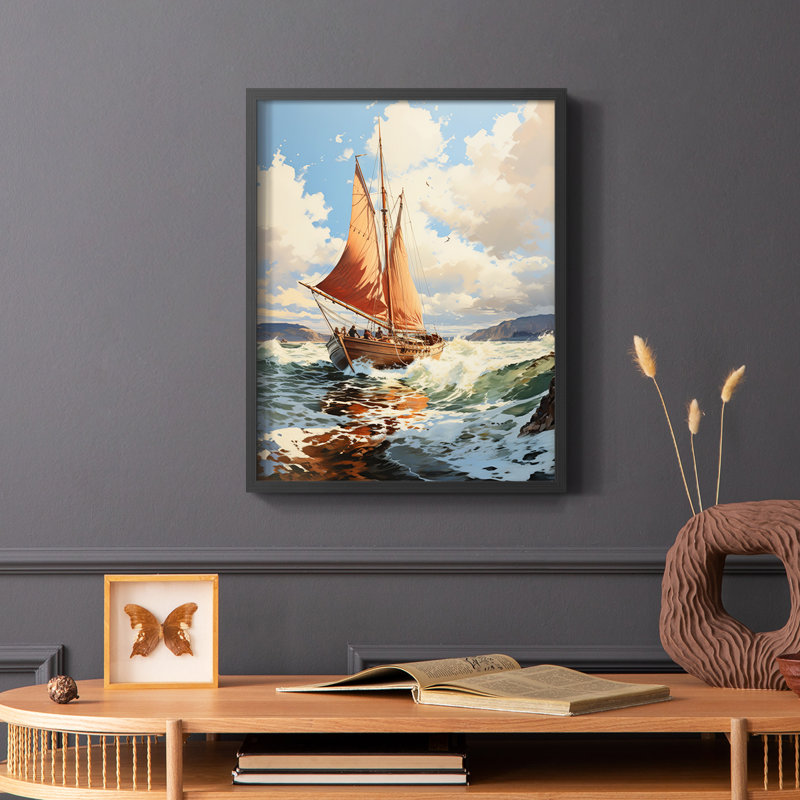 NAUTICAL Series CCCCXVI - Impression encadrée de qualité supérieure - Prêt à être accroché - Aucun clou requis