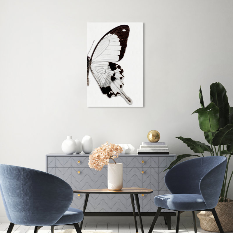 Papillon monochrome II - photographie sur toile, Toile tendue, H 30 po x l 20 po