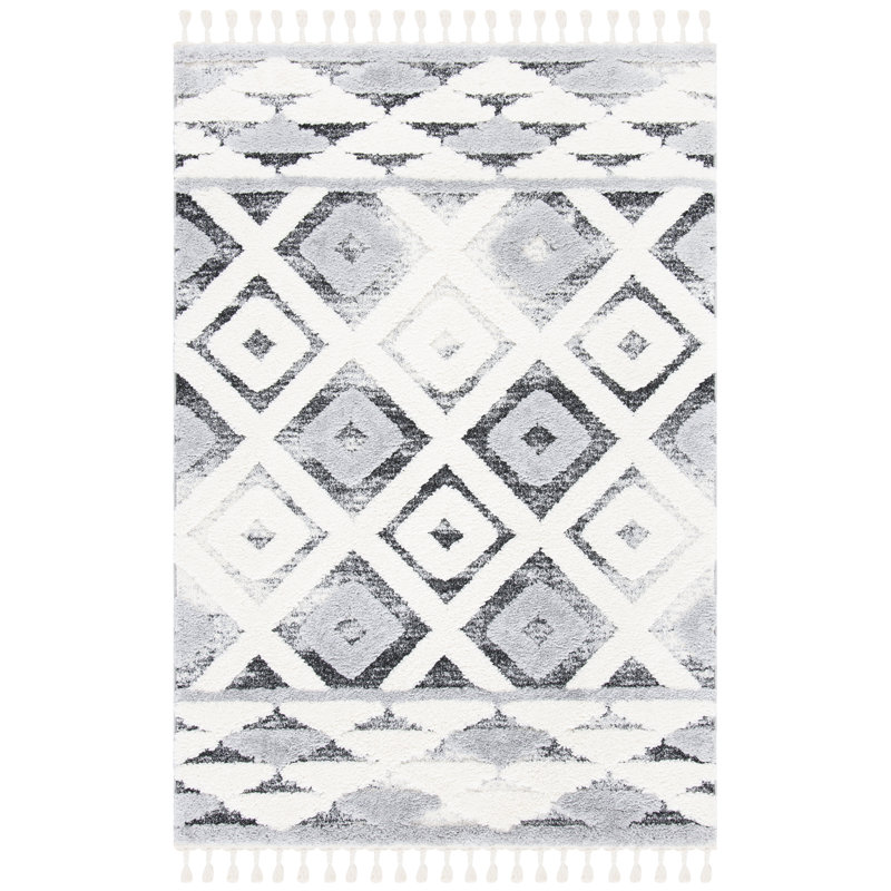 Kiki Moroccan Tassel Shag Performance Southwestern Rug, Rectangle 9' x 12'