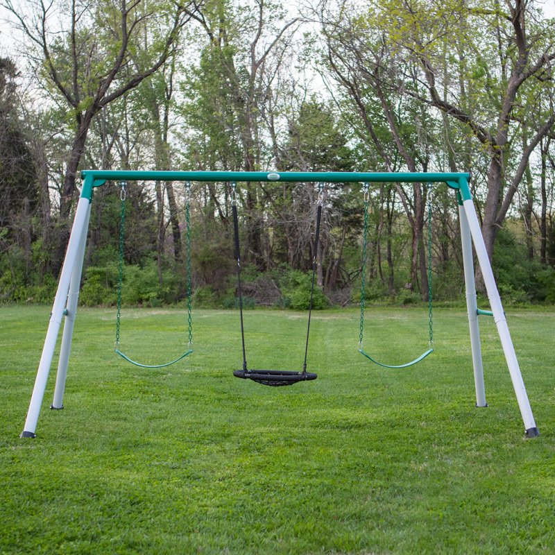 Ensemble de balançoires robustes en métal à structure en A Backyard Discovery Little Brutus
