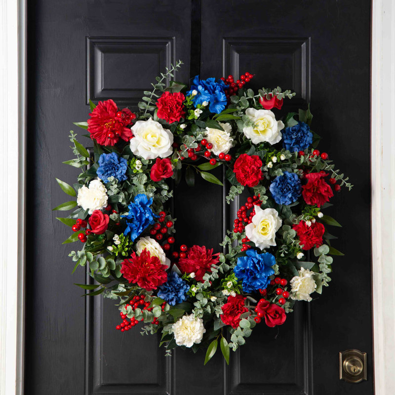 America The Beautiful Silk Wreath, H 30 po x l 30 po x P 6 po