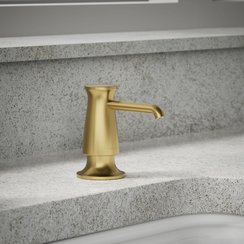Soap/Lotion Dispenser, Vibrant Brushed Moderne Brass