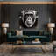 Faune, art mural noir sur toile chimpanzé-859908347