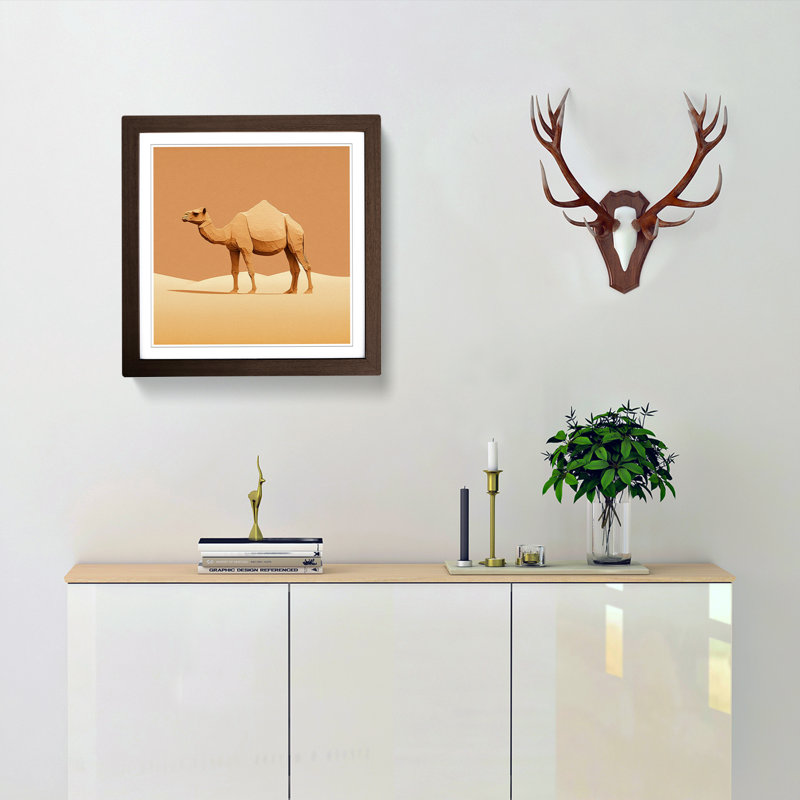 Single Picture Frame Print on Wood, Walnut