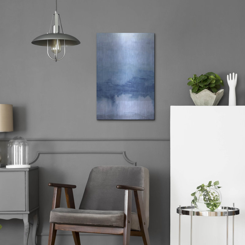 Ivy Bronx «Cerulean Abstract» par Marta Wiley, art mural en métal, H 24 po x l 16 po