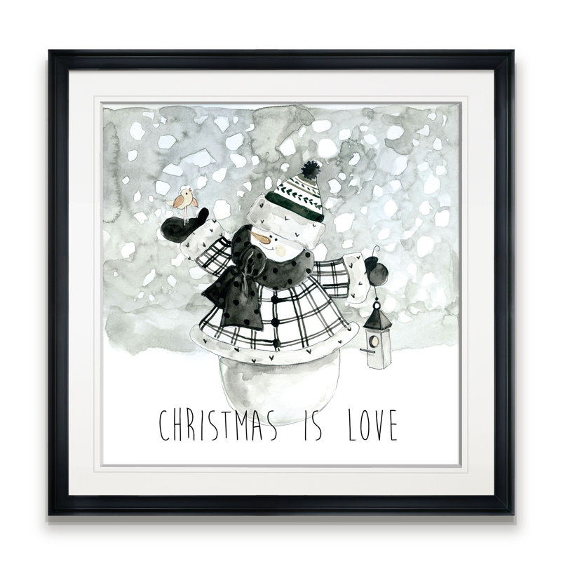 « christmas is love », peinture, H 16 po x l 16 po x P 1,5 po, Cadre noir