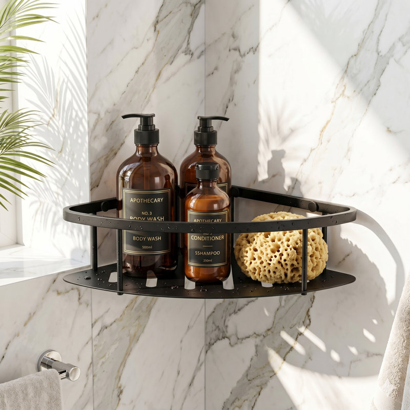 Serviteur de douche mural en acier inoxydable, Noir mat, 2