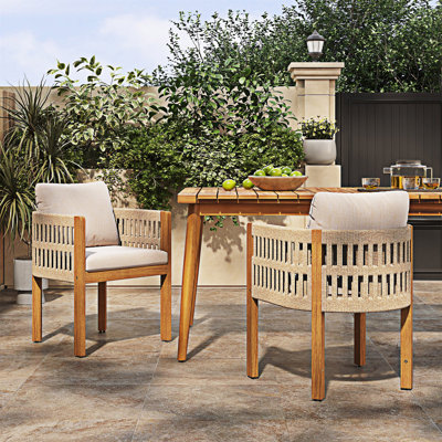 Ensemble de 2 chaises en bois pour l'extérieur