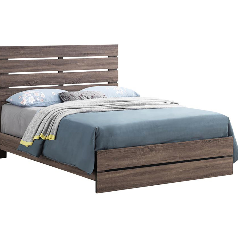 Grand lit à panneau rustique avec structure stable - Assure une bonne nuit de sommeil assorti et rehausse l'esthétique de la chambre à coucher