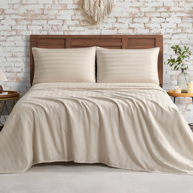 French Connection Lux Sleep Sheet Sets, Brown, King Sheet Set with 2 Pillowcases