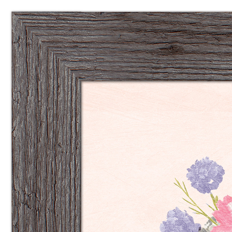 Hibou avec fleurs, reproduction encadrée, gris