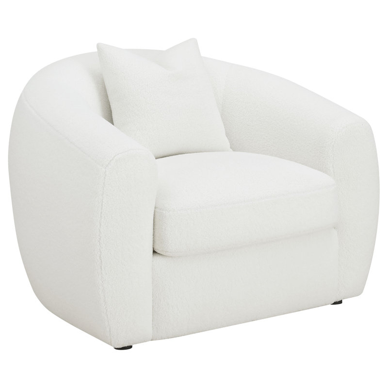 Bethony Faux Sheepskin Upholstered Accent Chair Natural, Ivory