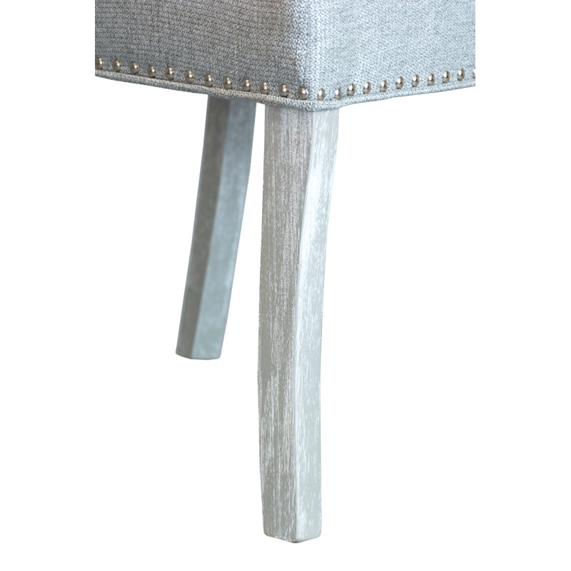 Chaise d'appoint rembourrée Chemise, Blanc, Galet