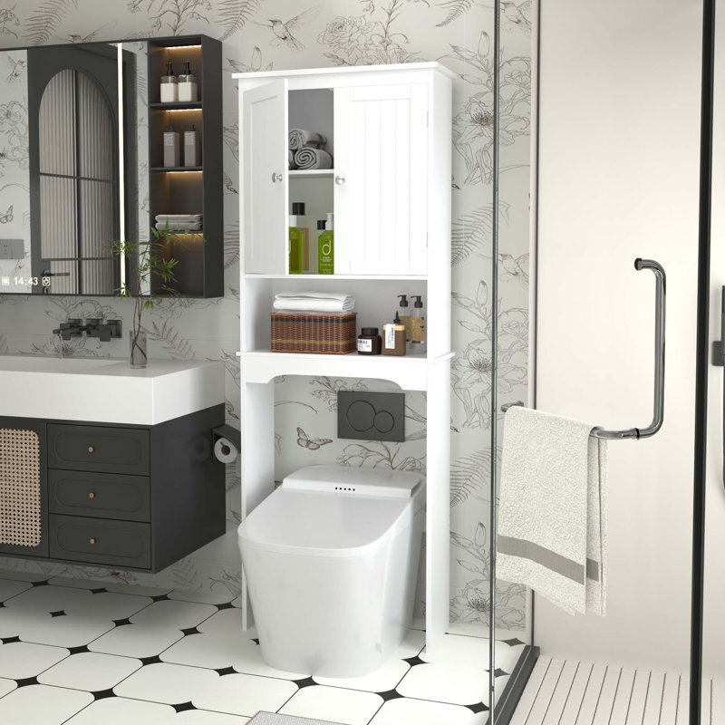 Armoire murale de salle de bain peu encombrante avec tablettes réglables