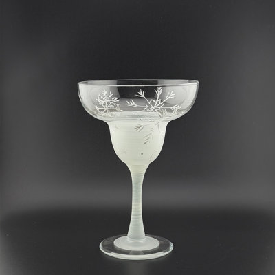 Winter Wonderland Snowflake Margarita Glass S/2