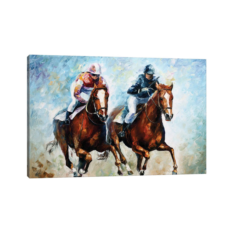 «Close Race», art mural sur toile tendue, H 26 po x l 40 po x P 1,5 po, Pas de tapis, Toile tendue