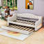 Twin XL Upholstered Daybed with Pull-out Twin XL Trundle and Integrated LED Lighting-1843843581
