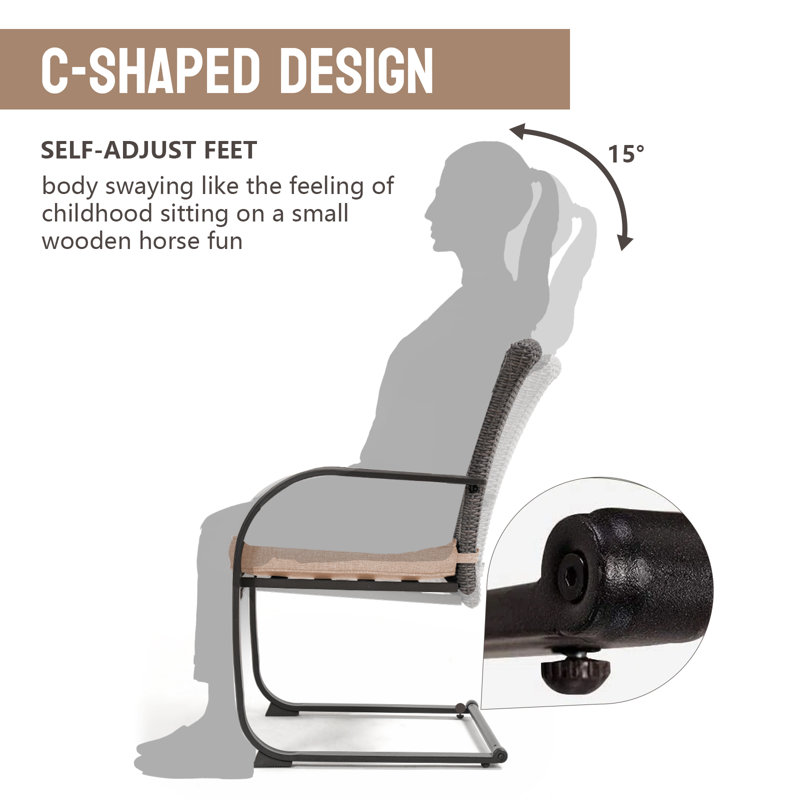 Chaise de terrasse avec coussin Georgy, Beige