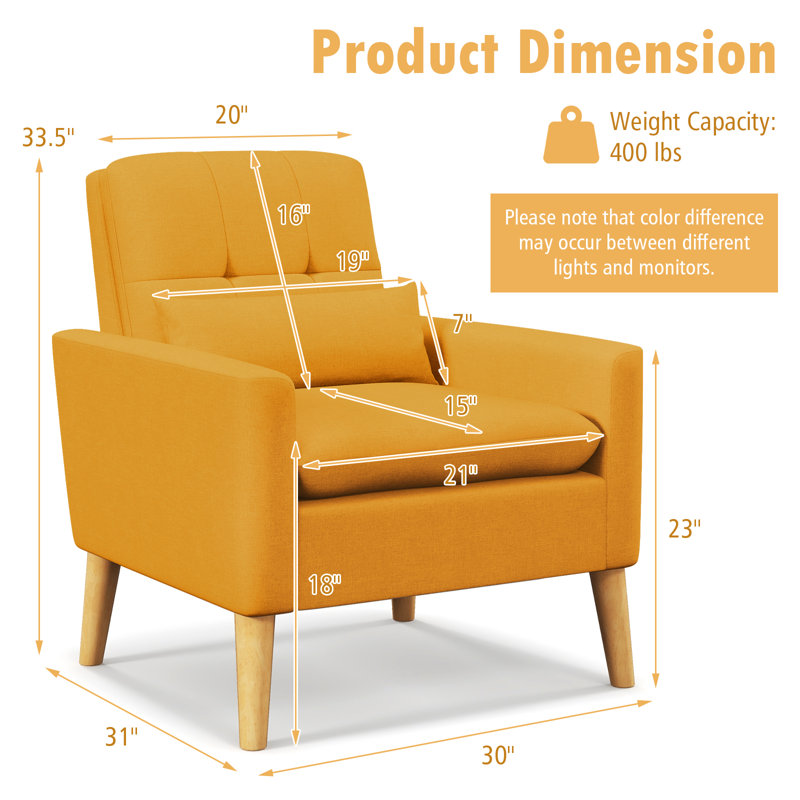 Fauteuil Kendahl, Lin jaune