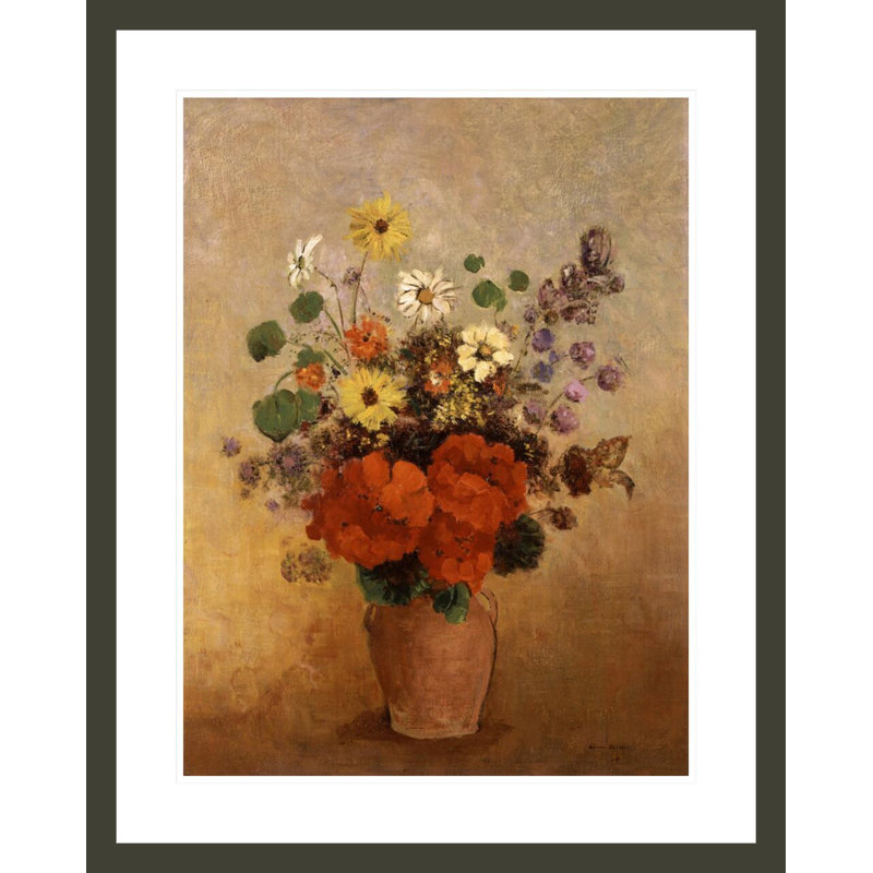 «Flowers in a Vase» par Odilon Redon, impression giclée sur cadre, H 29,34 po x l 23,5 po