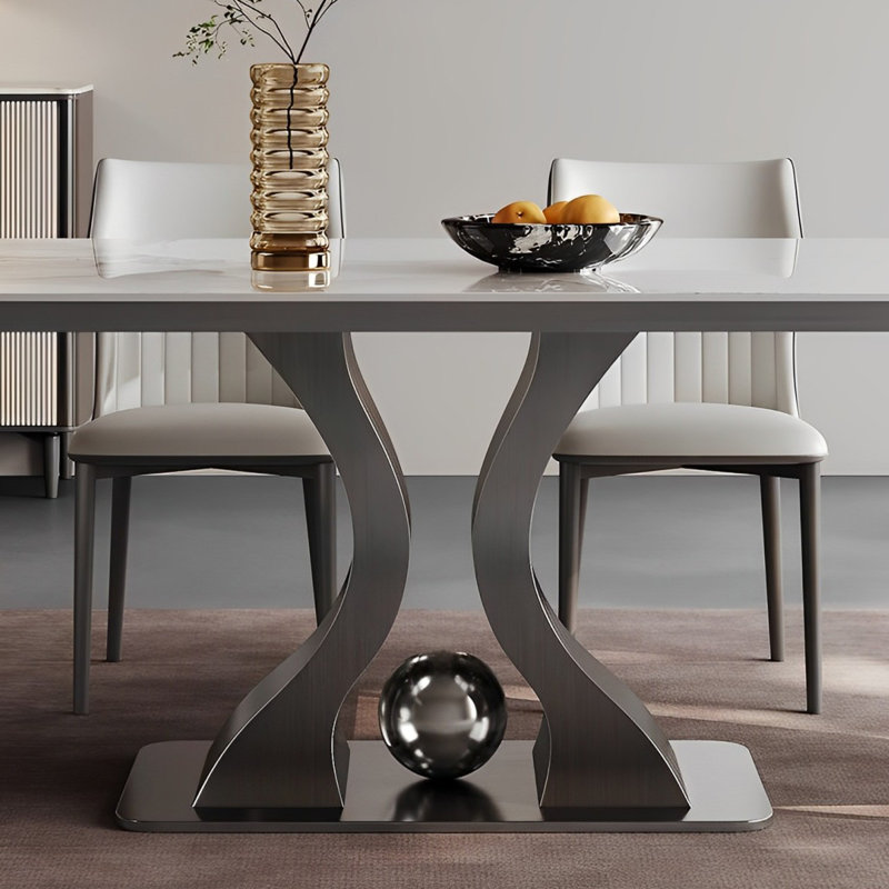 Ensemble de table et chaises rectangulaires haut de gamme, H 29,52 po x L 55,11 po x l 31,49 po