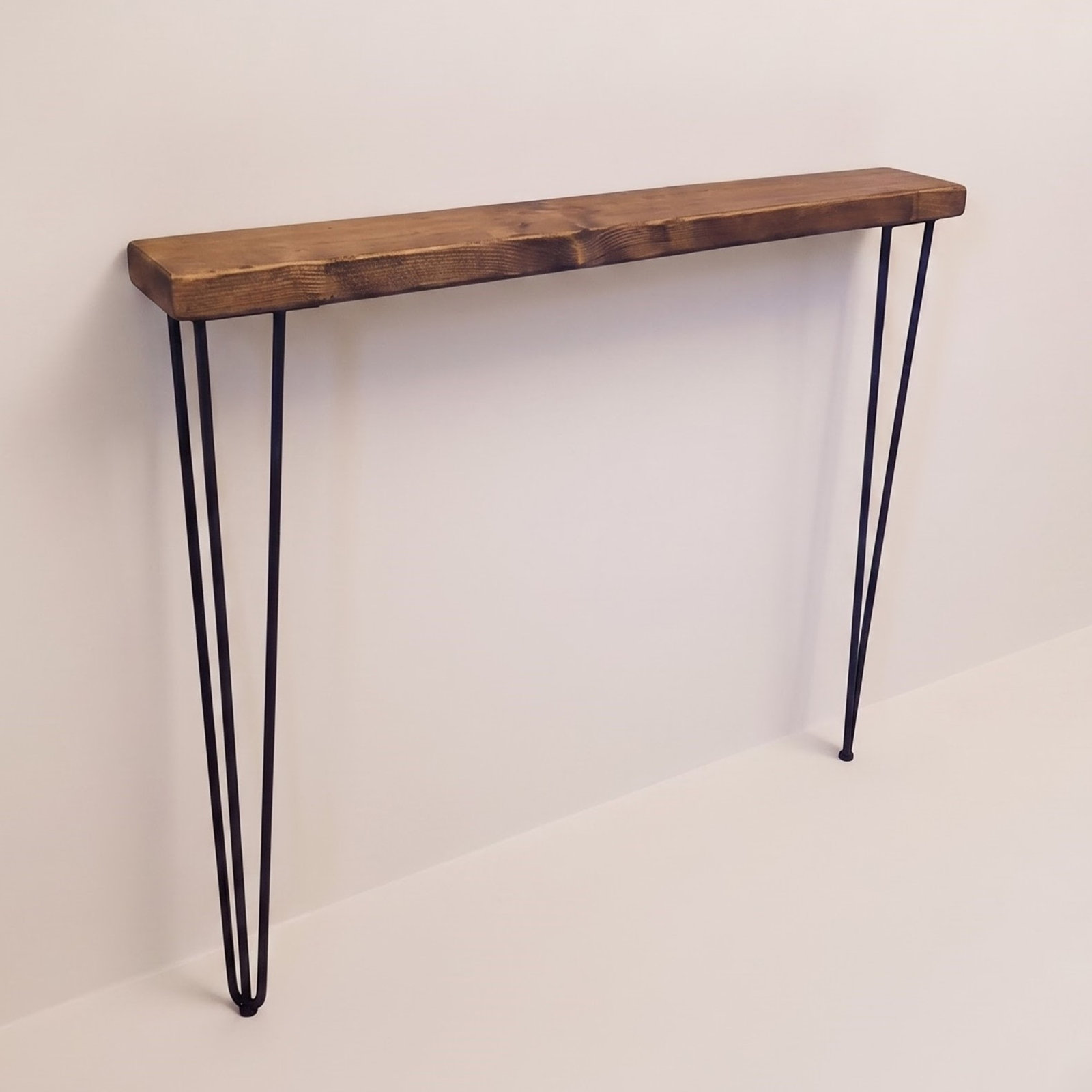Rustic Chunky Console Table | 20Cm Or 15Cm Deep Handcrafted Home Side Table | Wooden Table With Hairpin Legs | Radiator Shelf | Entryway | Hallway | Home Decor