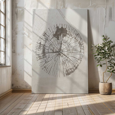 Beige Tree Ring I, Large Canvas Print
