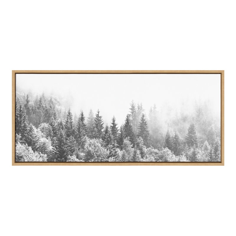 «Forest On A Foggy Day BW» par The Creative Bunch Studio, reproduction d'art sur toile encadrée, Doré