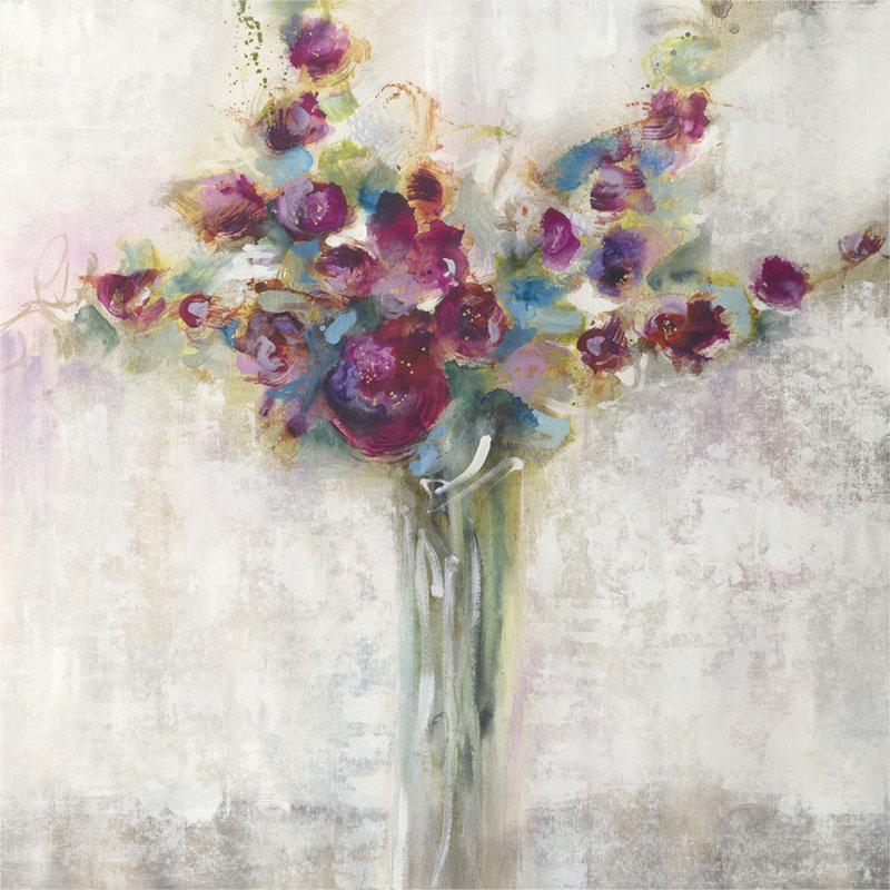 Fleur Belle Painting by Jennifer Hollack Raboin, Stretched Canvas, 50" H x 50" W x 2" D