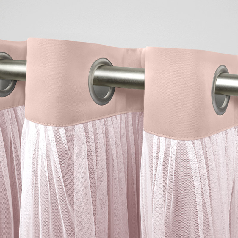 Catarina Solid Colour Linen Tailored 52'' W Window Valance, Pink