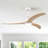52" Solid Wood Blades Ceiling Fan, Indoor Outdoor Ceiling Fan With Light With Remote Control, Noiseless Reversible Motor, 6 Speed ,3 Color , For Patio Living Room, Bedroom, Office,Indoor.(Matte White)-528380043-528380045