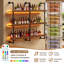 Iron Wine Bottle & Glass Rack in Brown