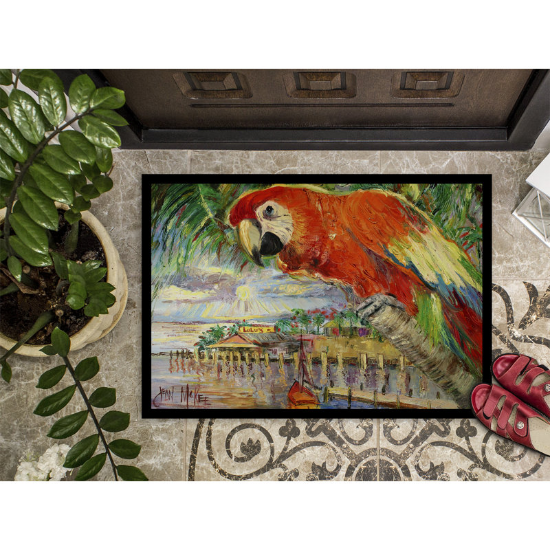 Paillasson d’intérieur antidérapant perroquet enyeart, Rectangle 2 pi x 3 pi