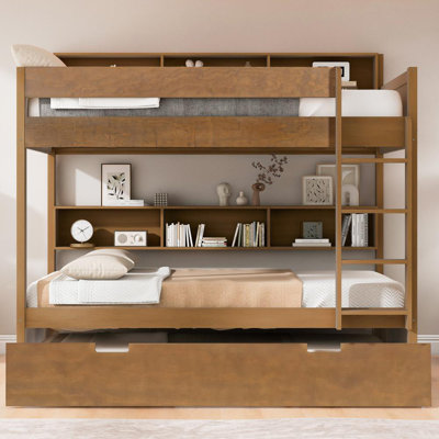 Twin over twin bunk bed with trundle