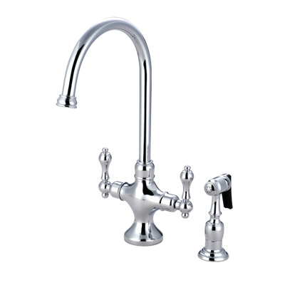Double Handle Kitchen Faucet with Side Spray
