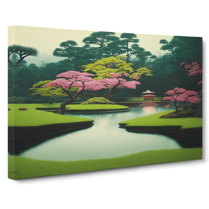 Japanese Garden Pond Vol.7 - Wrapped Canvas, 35cm H x 50cm W x 3cm D